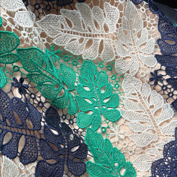 Adelyn Rae Green and Navy Lace Dress - Picture 5 of 6